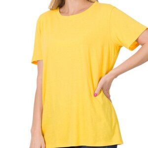 Zenana- Yellow Tee- New- Small, Medium & -Large; Comfy, Casual, Wardrobe Basic